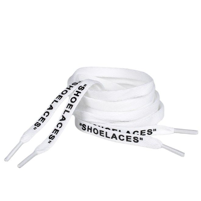 1 Paar flache Schnürsenkel (140 cm lang, 8 mm breit) - Streetwear Style Collection - weiss - Schuhbaendel.ch