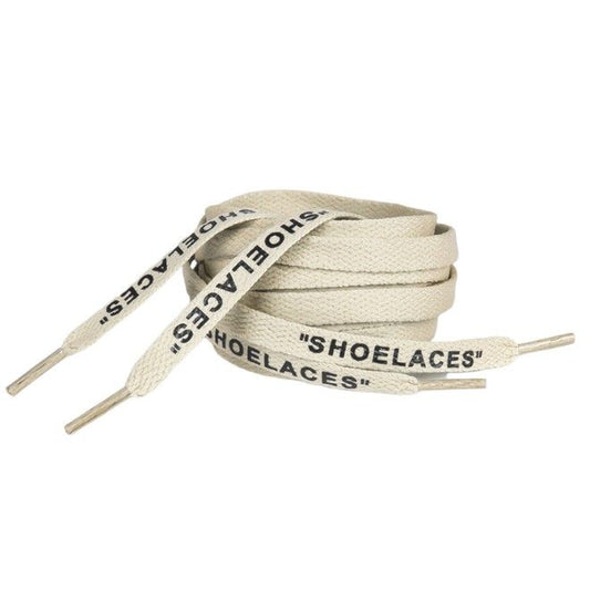 1 Paar flache Schnürsenkel (160 cm lang, 8 mm breit) - Streetwear Style Collection - beige - Schuhbaendel.ch