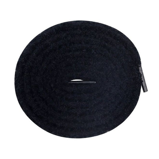 1 Paar runde Plüsch Schnürsenkel (Ø 7 mm, Länge 120 cm) - Teddy Touch Collection - schwarz - Schuhbaendel.ch