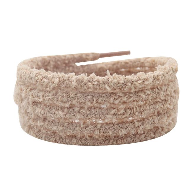 1 Paar runde Plüsch Schnürsenkel (Ø 7 mm, Länge 140 cm) - Teddy Touch Collection - camel - Schuhbaendel.ch
