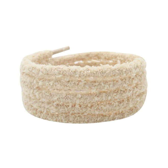 1 Paar runde Plüsch Schnürsenkel (Ø 7 mm, Länge 140 cm) - Teddy Touch Collection - hellbeige - Schuhbaendel.ch