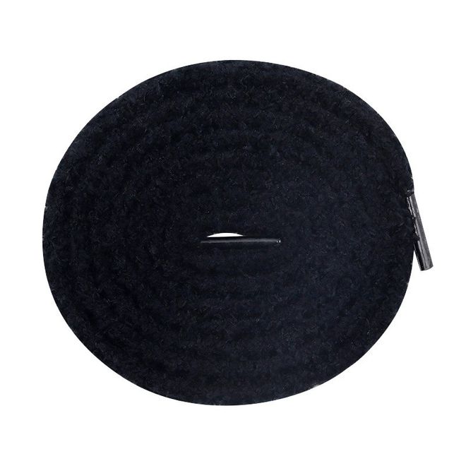 1 Paar runde Plüsch Schnürsenkel (Ø 7 mm, Länge 140 cm) - Teddy Touch Collection - schwarz - Schuhbaendel.ch