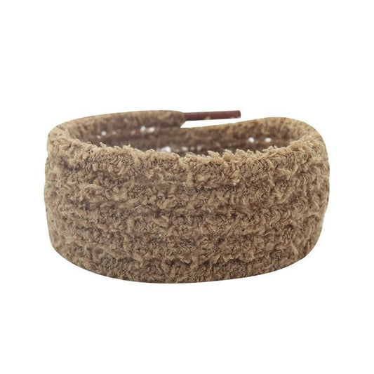 1 Paar runde Plüsch Schnürsenkel (Ø 7 mm, Länge 140 cm) - Teddy Touch Collection - walnuss - Schuhbaendel.ch