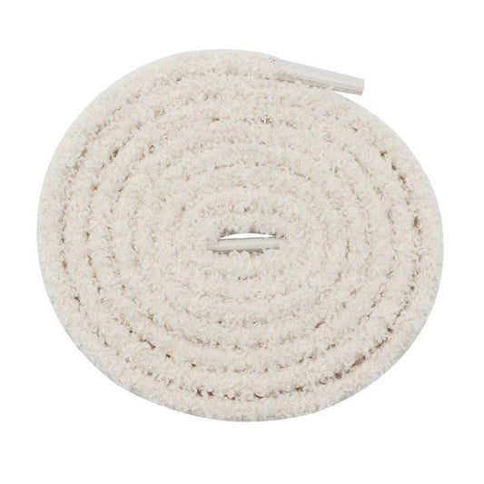 1 Paar runde Plüsch Schnürsenkel (Ø 7 mm, Länge 90 cm) - Teddy Touch Collection - cremeweiss - Schuhbaendel.ch