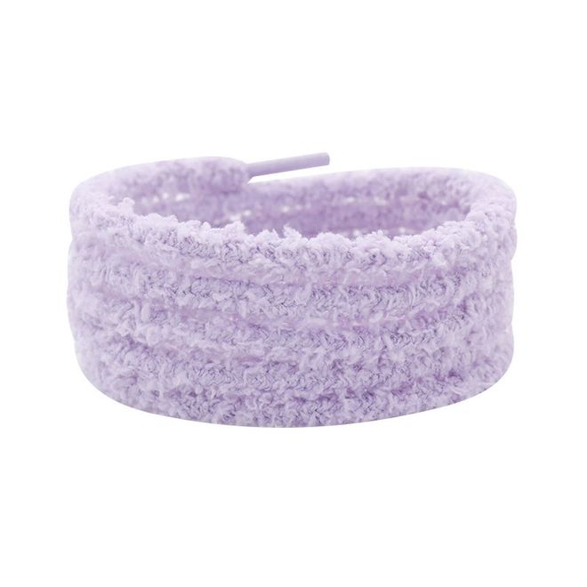 1 Paar runde Plüsch Schnürsenkel (Ø 7 mm, Länge 90 cm) - Teddy Touch Collection - pastelllila - Schuhbaendel.ch