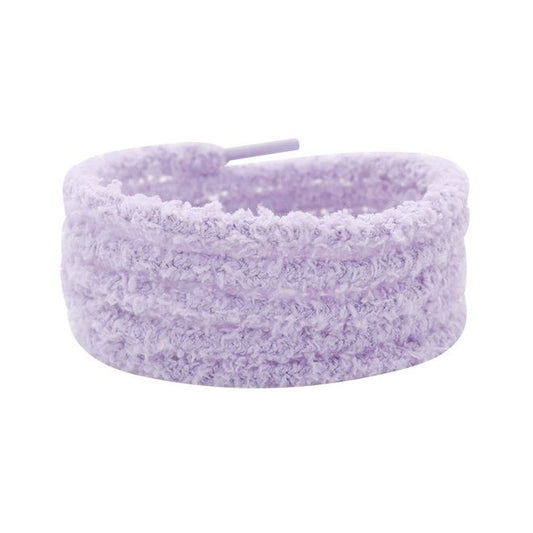 1 Paar runde Plüsch Schnürsenkel (Ø 7 mm, Länge 90 cm) - Teddy Touch Collection - pastelllila - Schuhbaendel.ch