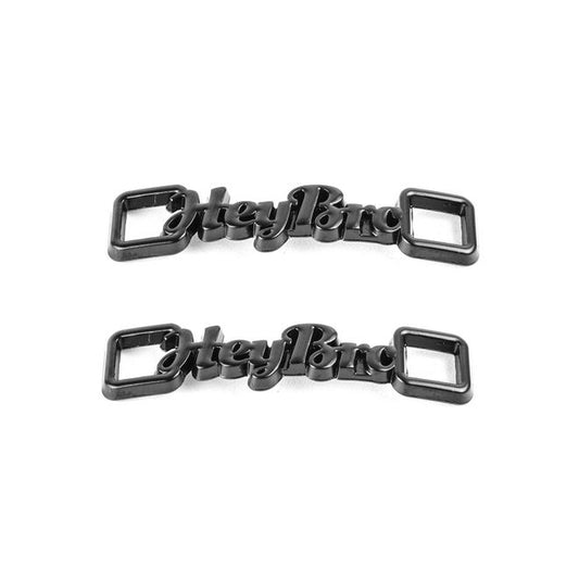 1 paire de clips pour lacets « Hey Bro » - pendentif décoratif en métal pour baskets - noir