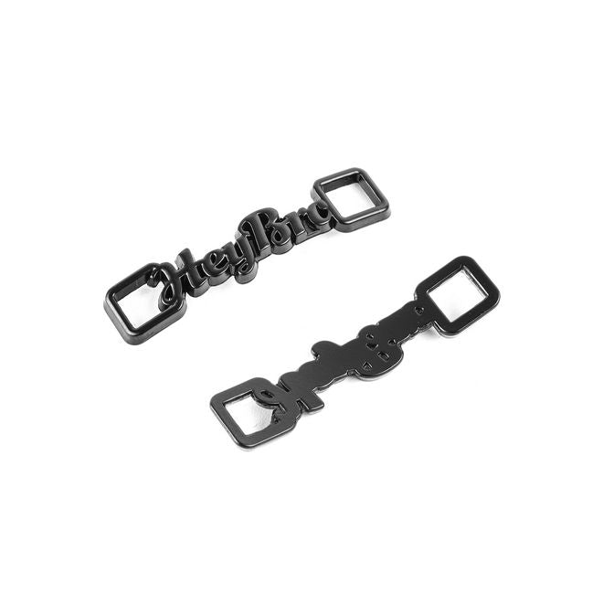1 paire de clips pour lacets « Hey Bro » - pendentif décoratif en métal pour baskets - noir