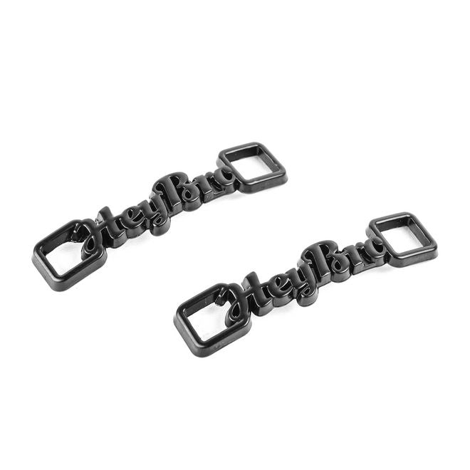 1 paire de clips pour lacets « Hey Bro » - pendentif décoratif en métal pour baskets - noir