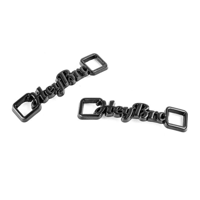 1 paire de clips pour lacets « Hey Bro » - pendentif décoratif en métal pour baskets - noir