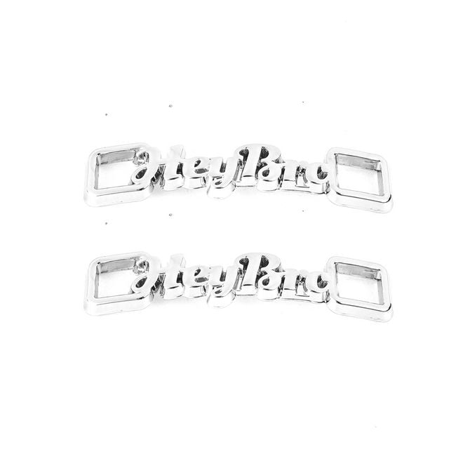 1 paire de clips pour lacets « Hey Bro » - pendentif décoratif en métal pour baskets - argenté