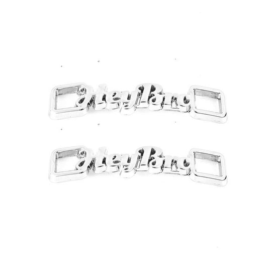 1 paire de clips pour lacets « Hey Bro » - pendentif décoratif en métal pour baskets - argenté