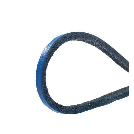 1 Paar Echtleder Schnürsenkel (Ø 3 mm, Länge 140 cm), quadratisch für Lederschuhe mit 8-10 Ösenpaaren - blau - Schuhbaendel.ch