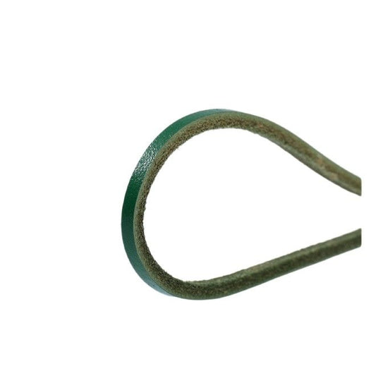 1 Paar Echtleder Schnürsenkel (Ø 3 mm, Länge 140 cm), quadratisch für Lederschuhe mit 8-10 Ösenpaaren - grün - Schuhbaendel.ch
