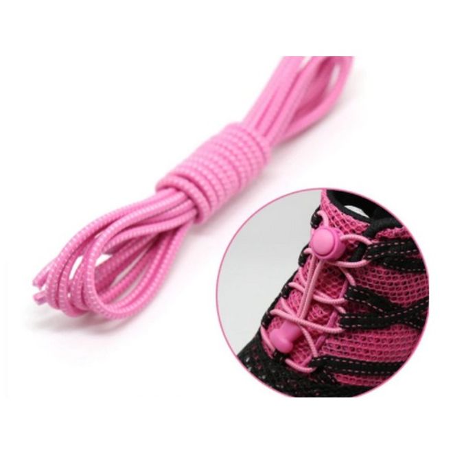1 Paar Elastische Schnürsenkel ohne binden - Knopf-Verschluss - SpeedLace Collection - rosa - Schuhbaendel.ch