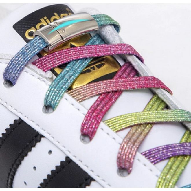 1 Paar Elastische Schnürsenkel ohne binden - mit Magnet-Verschluss - bequem und schnell - candy - Schuhbaendel.ch