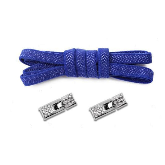 1 Paar Elastische Schnürsenkel ohne binden - mit Schnell-Verschluss - Elastic Bling Series - blau - Schuhbaendel.ch