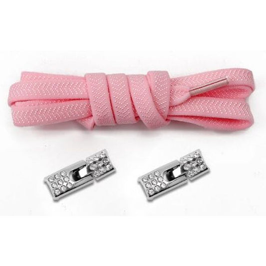 1 Paar Elastische Schnürsenkel ohne binden - mit Schnell-Verschluss - Elastic Bling Series - rosa - Schuhbaendel.ch
