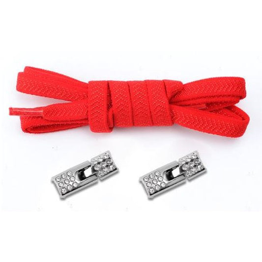 1 Paar Elastische Schnürsenkel ohne binden - mit Schnell-Verschluss - Elastic Bling Series - rot - Schuhbaendel.ch