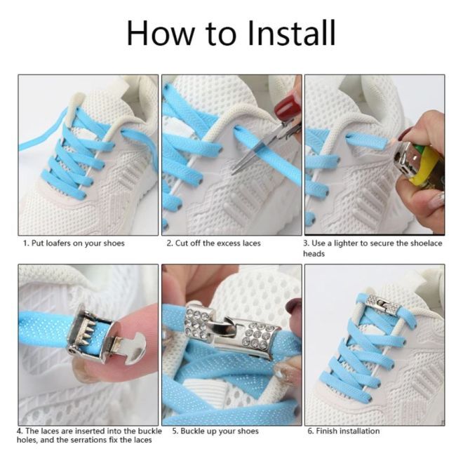 1 Paar Elastische Schnürsenkel ohne binden - mit Schnell-Verschluss - Elastic Bling Series - weiss - Schuhbaendel.ch