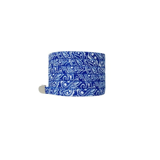 1 Paar flache elastische Schnürsenkel ohne binden (100 cm lang, 8 mm breit) - Bandana Vibes - blau - Schuhbaendel.ch