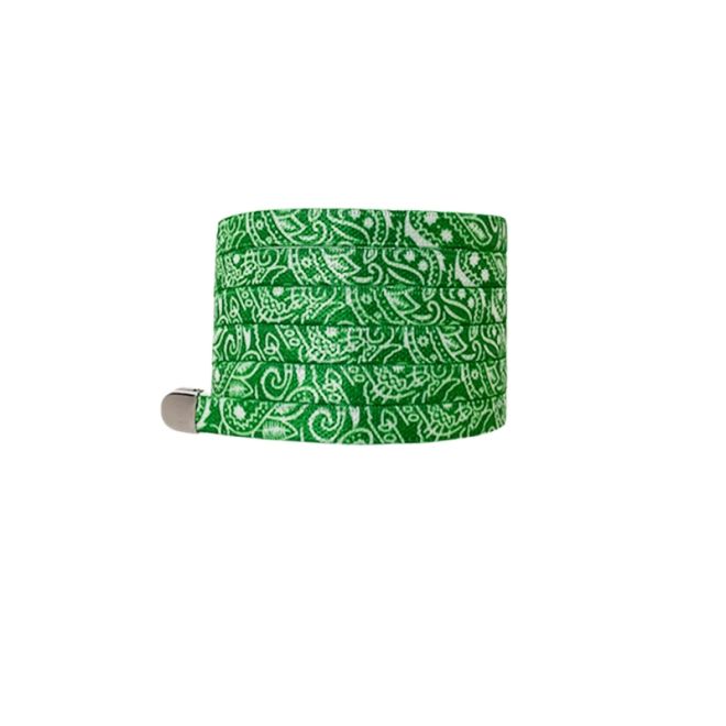 1 Paar flache elastische Schnürsenkel ohne binden (100 cm lang, 8 mm breit) - Bandana Vibes - dunkelgrün - Schuhbaendel.ch
