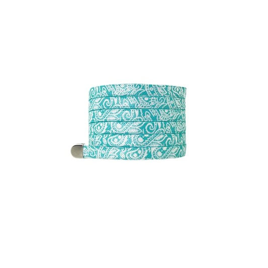 1 Paar flache elastische Schnürsenkel ohne binden (100 cm lang, 8 mm breit) - Bandana Vibes - mint - Schuhbaendel.ch