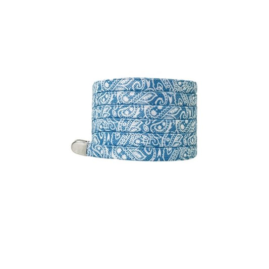 1 Paar flache elastische Schnürsenkel ohne binden (100 cm lang, 8 mm breit) - Bandana Vibes - pastellblau - Schuhbaendel.ch