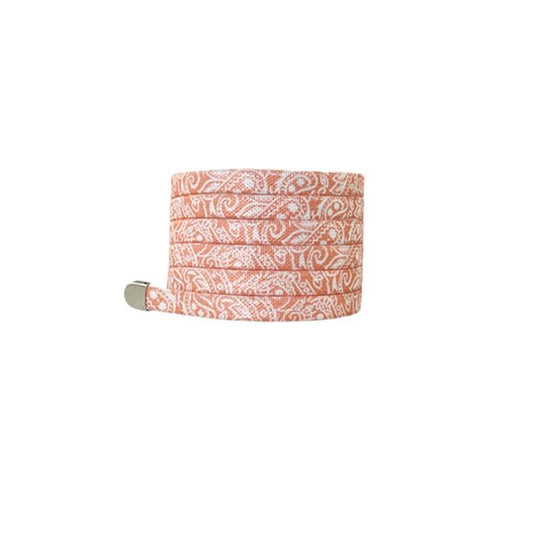 1 Paar flache elastische Schnürsenkel ohne binden (100 cm lang, 8 mm breit) - Bandana Vibes - rosa - Schuhbaendel.ch