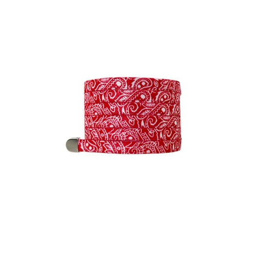 1 Paar flache elastische Schnürsenkel ohne binden (100 cm lang, 8 mm breit) - Bandana Vibes - rot - Schuhbaendel.ch