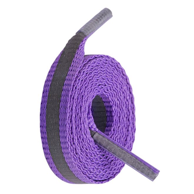 1 Paar flache reflektierende Schnürsenkel (120 cm lang, 8 mm breit) - ReflectGlow Collection - violett - Schuhbaendel.ch