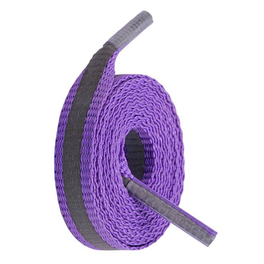 1 Paar flache reflektierende Schnürsenkel (120 cm lang, 8 mm breit) - ReflectGlow Collection - violett - Schuhbaendel.ch