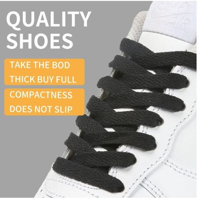 1 Paar Flache Schnürsenkel 120 cm - für festen und sicheren Sitz im Schuh - Basic Shoes Series - schwarz - Schuhbaendel.ch