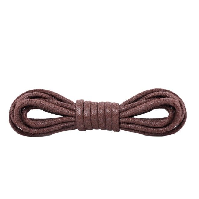 1 Paar gewachste runde Baumwoll Schnürsenkel (Ø 2.5 mm, Länge 60 cm) für elegante Schuhe mit 2-4 Ösenpaaren - kaffeebraun - Schuhbaendel.ch