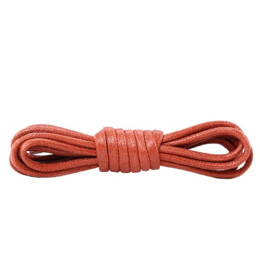 1 Paar gewachste runde Baumwoll Schnürsenkel (Ø 2.5 mm, Länge 60 cm) für elegante Schuhe mit 2-4 Ösenpaaren - rotbraun - Schuhbaendel.ch