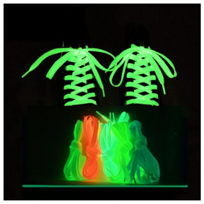 1 Paar Leuchtende Schnürsenkel 140 cm - festen und sicheren Sitz im Schuh - Fluorescent Series - weiss - Schuhbaendel.ch