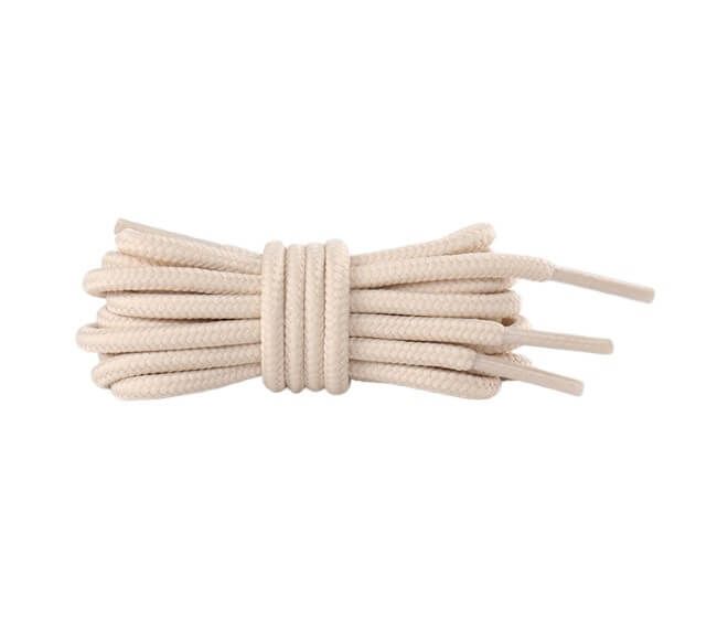 1 Paar runde reissfeste Schnürsenkel (Ø 4.5 mm) Polyester (120 cm) für Arbeits Outdoor Sport Schuhe - beige - Schuhbaendel.ch