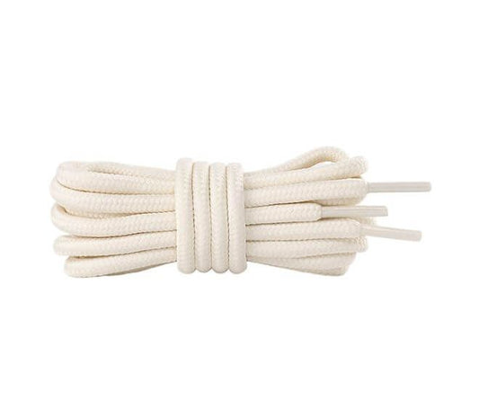 1 Paar runde reissfeste Schnürsenkel (Ø 4.5 mm) Polyester (120 cm) für Arbeits Outdoor Sport Schuhe - cremeweiss - Schuhbaendel.ch