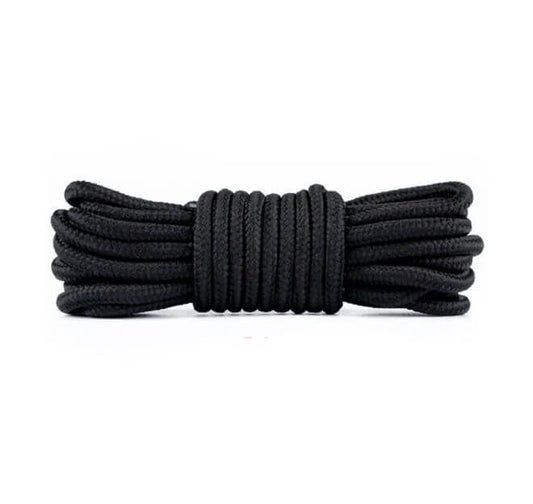1 Paar runde reissfeste Schnürsenkel (Ø 4.5 mm) Polyester (120 cm) für Arbeits Outdoor Sport Schuhe - schwarz - Schuhbaendel.ch
