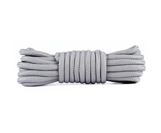 1 Paar runde reissfeste Schnürsenkel (Ø 4.5 mm) Polyester (150 cm) für Arbeits Outdoor Sport Schuhe - grau - Schuhbaendel.ch