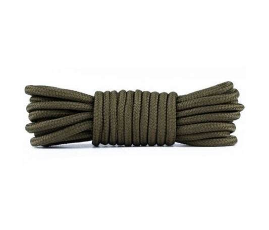 1 Paar runde reissfeste Schnürsenkel (Ø 4.5 mm) Polyester (150 cm) für Arbeits Outdoor Sport Schuhe - grün - Schuhbaendel.ch