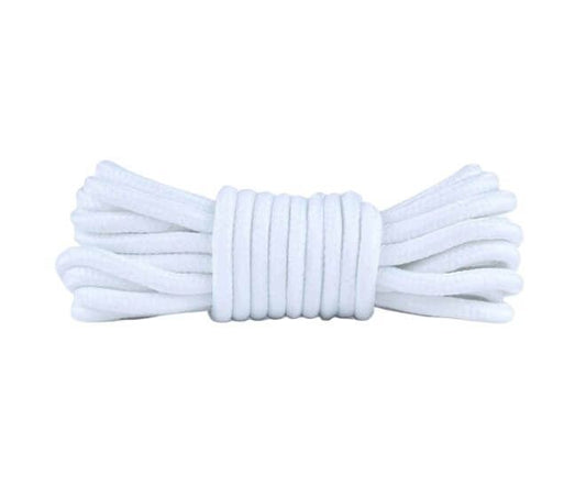 1 Paar runde reissfeste Schnürsenkel (Ø 4.5 mm) Polyester (150 cm) für Arbeits Outdoor Sport Schuhe - weiss - Schuhbaendel.ch