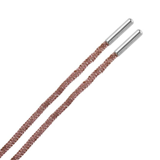 1 Paar runde Schnürsenkel (Ø 4 mm, Länge 120 cm) mit Strasssteinen - CrystalLoop Collection - pink - Schuhbaendel.ch