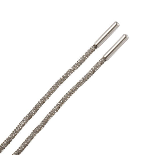1 Paar runde Schnürsenkel (Ø 4 mm, Länge 140 cm) mit Strasssteinen - CrystalLoop Collection - diamantweiss - Schuhbaendel.ch