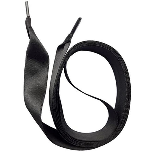 1 Paar Satin Schnürsenkel 120 cm - Seiden Schnürsenkel 1 cm breit - schwarz - Schuhbaendel.ch