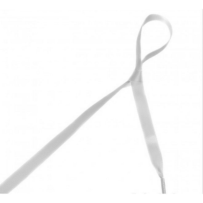 1 Paar Satin Schnürsenkel 120 cm - Seiden Schnürsenkel 1 cm breit - weiss - Schuhbaendel.ch