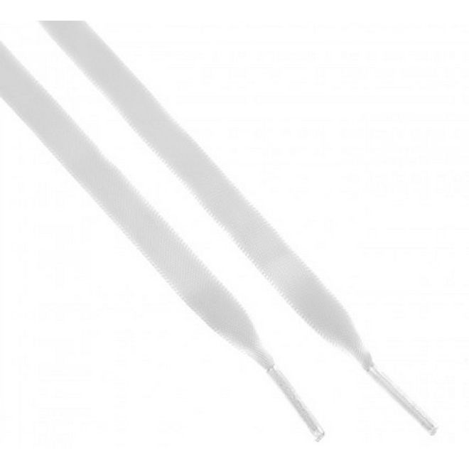 1 Paar Satin Schnürsenkel 120 cm - Seiden Schnürsenkel 1 cm breit - weiss - Schuhbaendel.ch