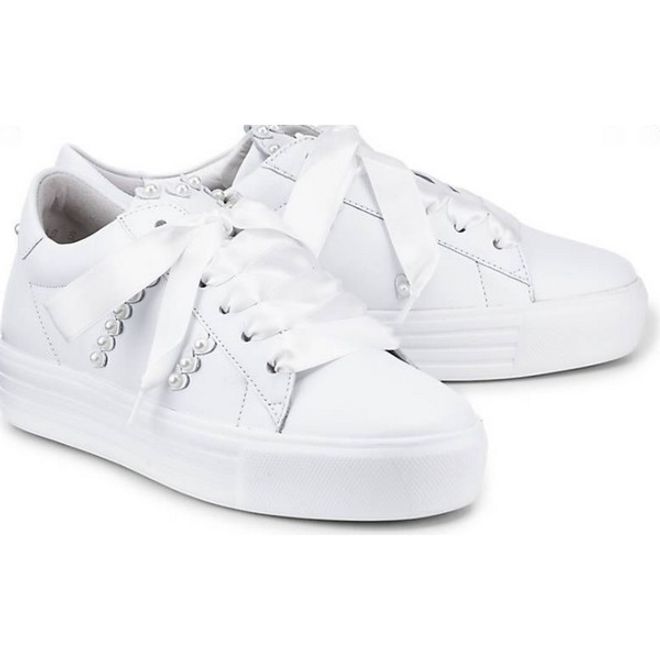1 Paar Satin Schnürsenkel 120 cm - Seiden Schnürsenkel 2 cm breit - weiss - Schuhbaendel.ch