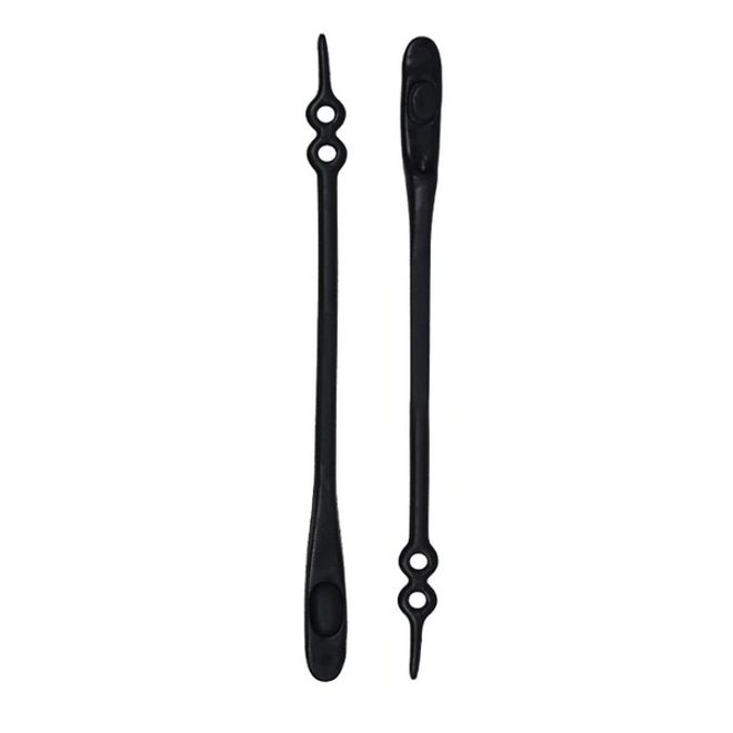 14er Pack Schuhbändel aus Silikon - Flache Schnürsenkel - schwarz - Schuhbaendel.ch