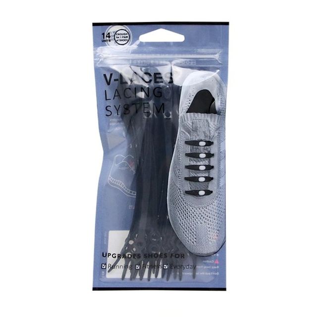 14er Pack Schuhbändel aus Silikon - Flache Schnürsenkel - schwarz - Schuhbaendel.ch
